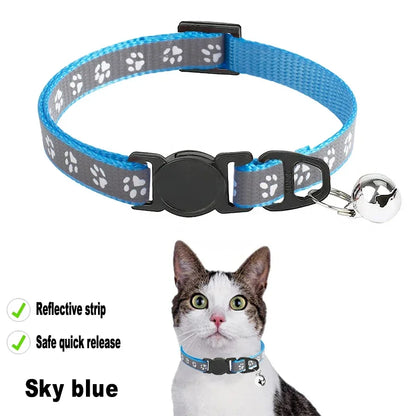 Collar reflectivo con broche de seguridad para gatos