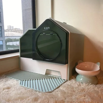 Arenero cerrado para gatos modelo casita