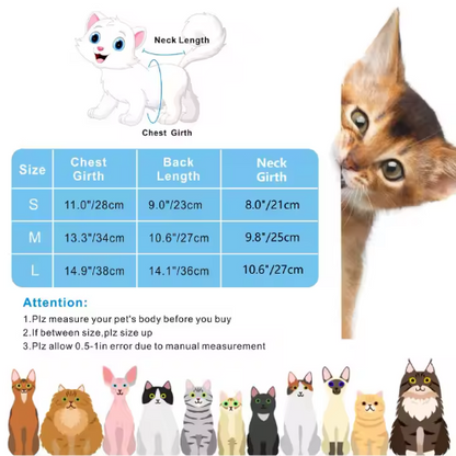 Traje postoperatorio #T06 para gatos gris