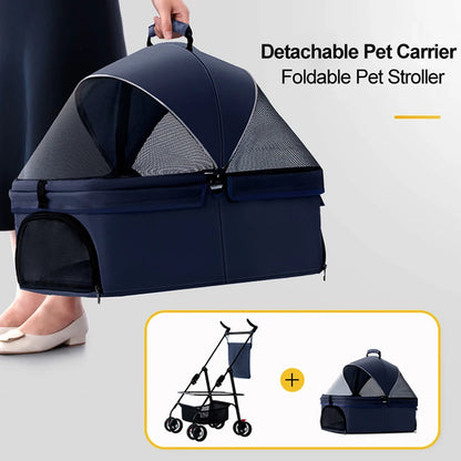 Coche para mascotas con base desmontable (15KG de peso)