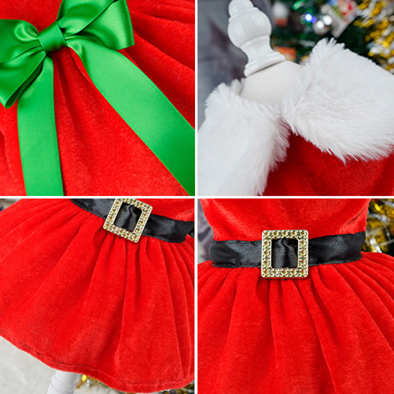 Vestido navideño de lazo para mascotas