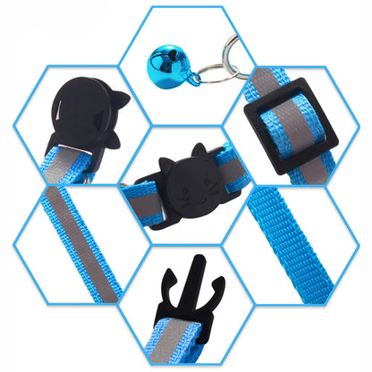 Collar reflectivo con broche de seguridad para gatos