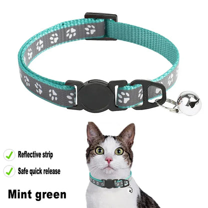 Collar reflectivo con broche de seguridad para gatos
