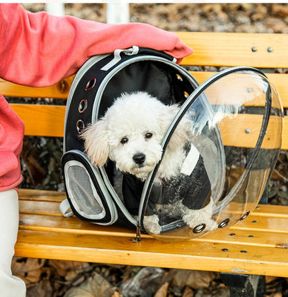 Mochila transparente con cápsula espacial para mascotas