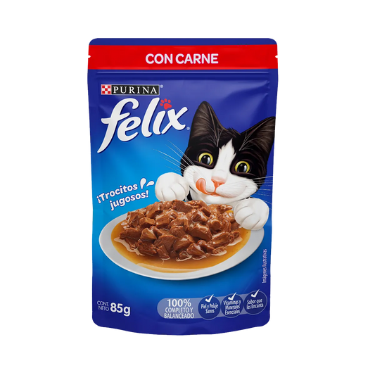 Comida Húmeda para Gato Purina: Felix, Sobre, Carne 85gr