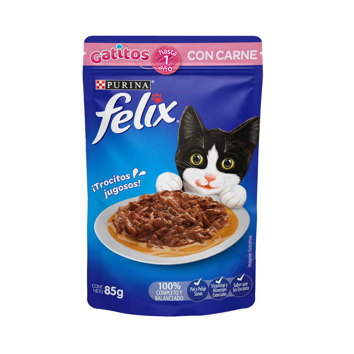 Comida Húmeda para Gato Purina: Felix, Sobre, Gatitos Carne 85gr
