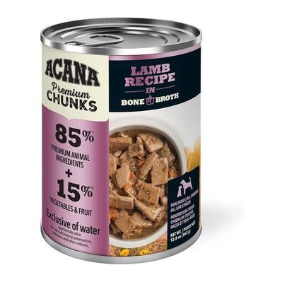 Comida Húmeda para Perro Acana: Lata, Receta de Cordero en Caldo de Huesos con Trozos 368gr