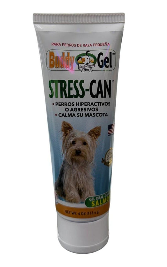 Suplemento para Perros Buddy Gel: Stress-Can: Perro hiperativos o agresivos, sabor a Salmon 113.4g