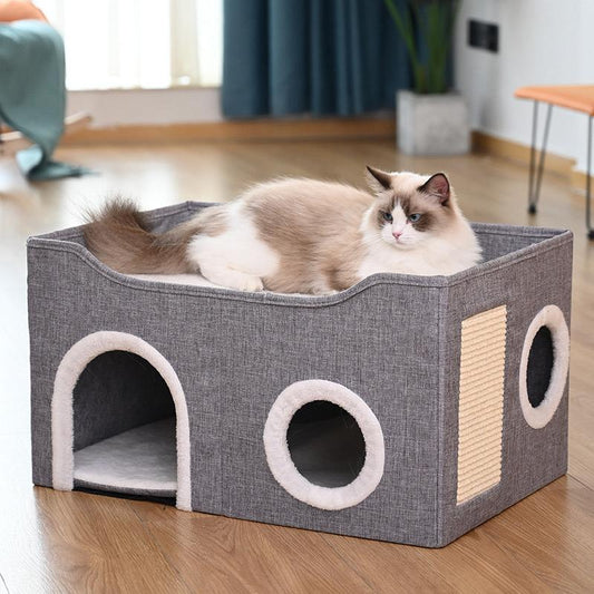 Rascador casa plegable para gatos