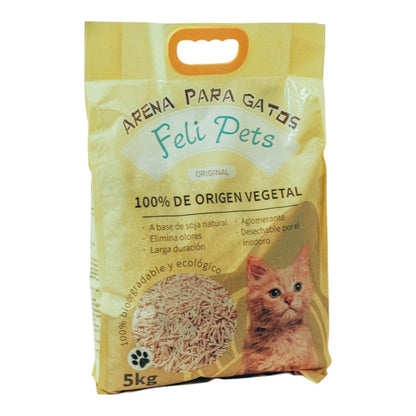 Arena Biodegradable Felipets a base de soja 5KG (ORIGINAL)