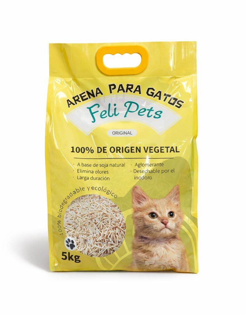 Arena Biodegradable Felipets a base de soja 5KG (ORIGINAL)