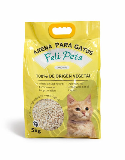 Arena Biodegradable Felipets a base de soja 5KG (ORIGINAL)