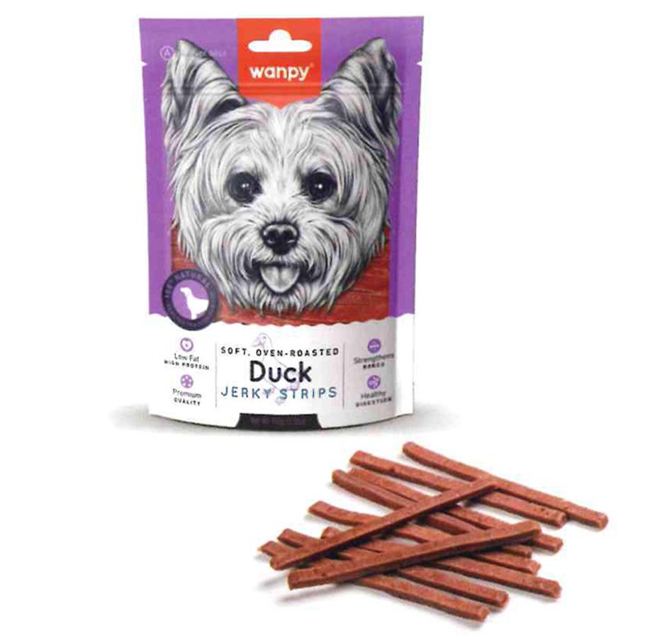 Snacks para Perro Wanpy: Duck Jerky Strips 100g