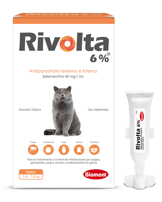 Antiparasitario externo e interno RIVOLTA: gatos 2.6-7.5 kg