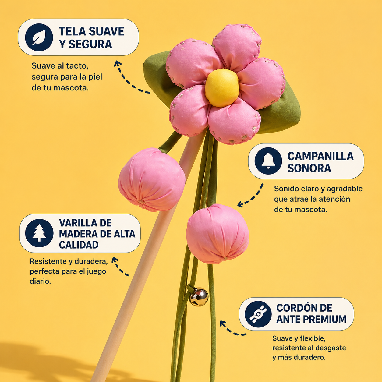 Cañita para gatos estilo flor #C22