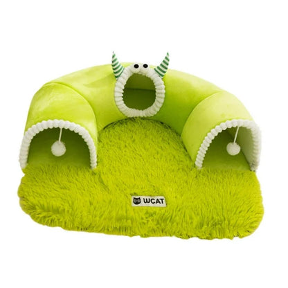 Túnel afelpado estilo cama para gatos