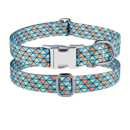 Collar estampado de acero para mascotas