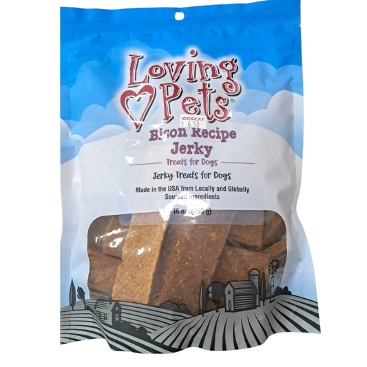 Snacks para Perro Loving Pets: Bisonte recipe  jerky 16 oz