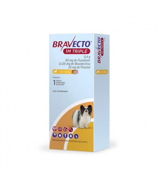 Bravecto para Perro 1M Triple 2,0-5,0kg