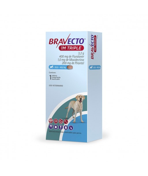 Bravecto para Perro 1M Triple 20,0-40,0kg