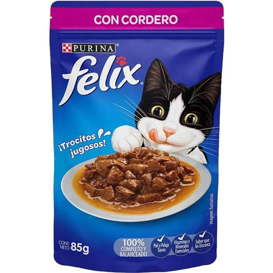 Comida Húmeda para Gato Purina: Felix, sobre, Cordero 85gr