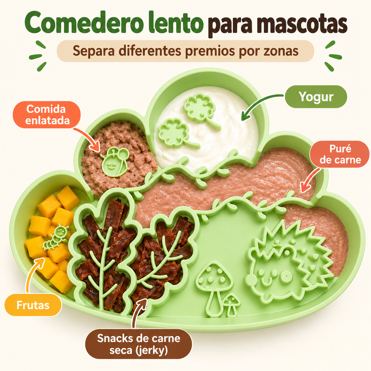 Lick mat para mascotas con diseño de hoja tamaño grande