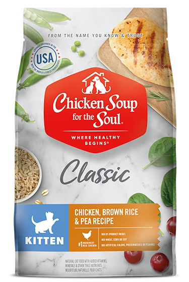 Comida para Gato Chicken Soup for the Soul: Clásico para Gatitos: receta de pollo, arroz integral y guisantes 4.5Lb