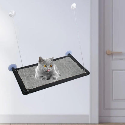 Hamaca de ventana para gatos con superficie acolchonada hasta 31kg