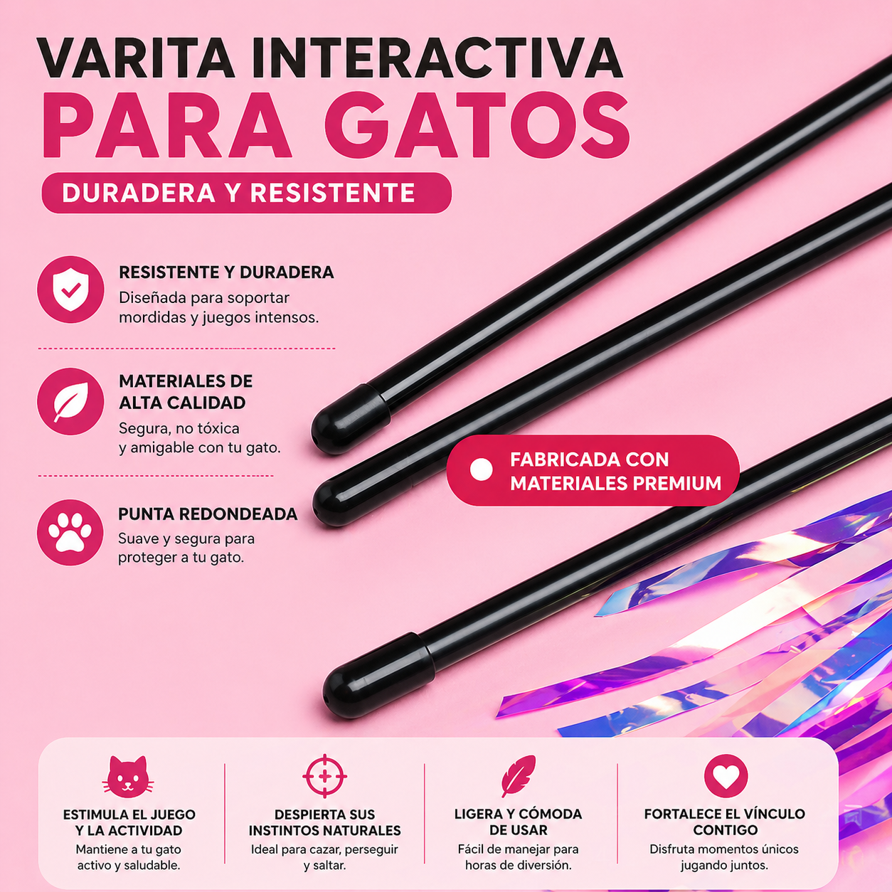 Cañita para gatos estilo gatito #C23
