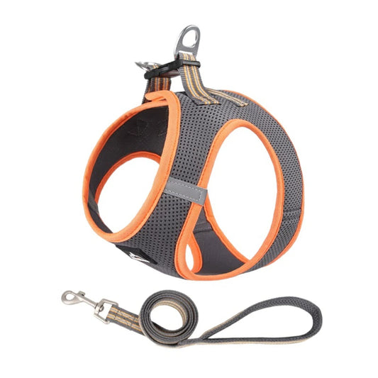 Pechera raza pequeña transpirable negra/naranja HAR06