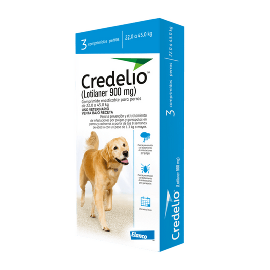 Desparasitante externo para perros de 22-45kg Credelio 900mg 3 tabletas