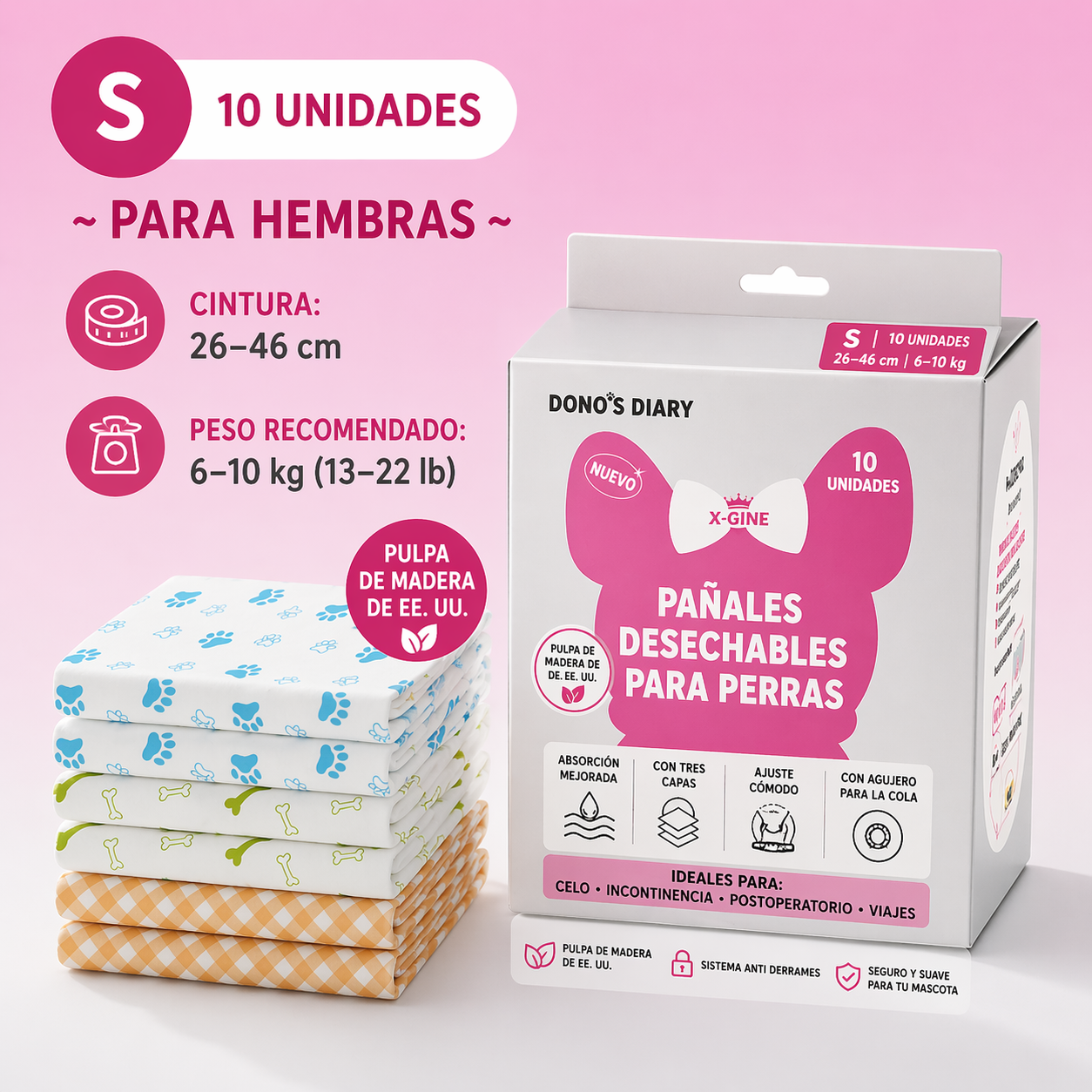 Pañal desechable para hembra Dono’s Diary