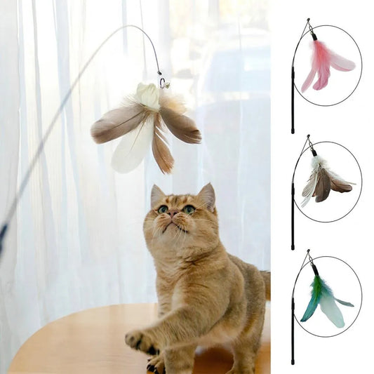 Cañita para gatos con plumas