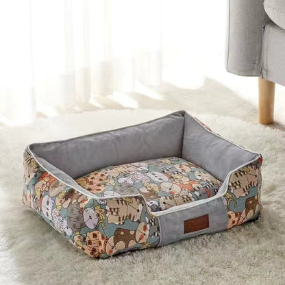 Cama estampada para mascotas pequeñas