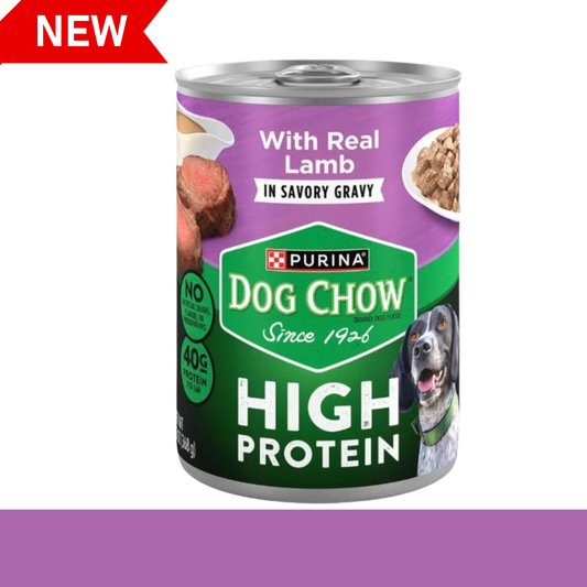 Comida Húmeda para Perro Purina: Dog Chow Hipro, adult receta de cordero en gravy 368g
