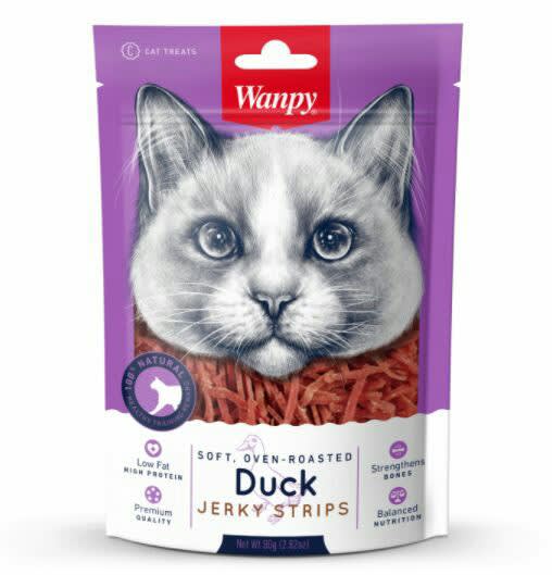 Snacks para Gato Wanpy: Tiras de pato 80g