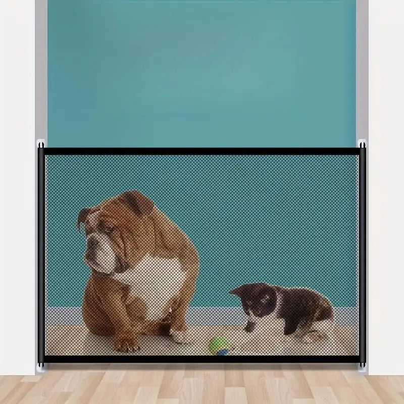 Puerta de aislamiento de malla plegable portátil para perro y gato