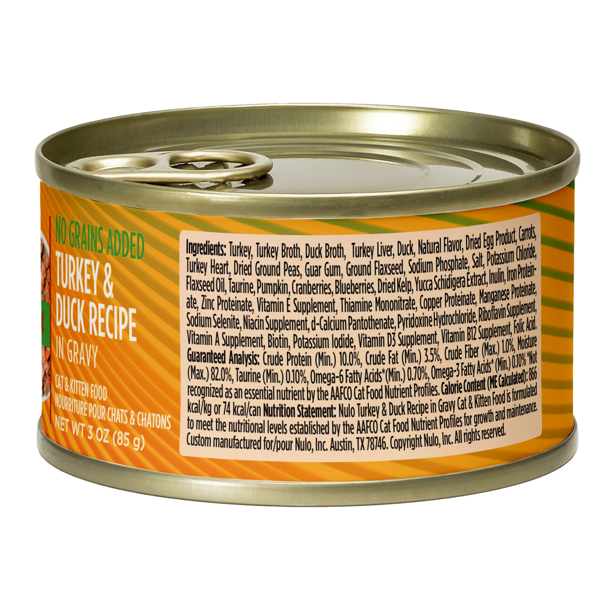 Comida Hùmeda para Gato Nulo:  Minced, pavo y pato  85g