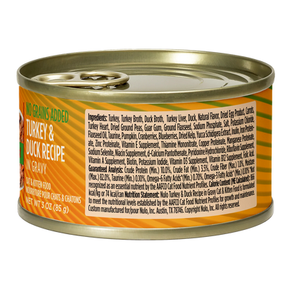 Comida Hùmeda para Gato Nulo:  Minced, pavo y pato  85g