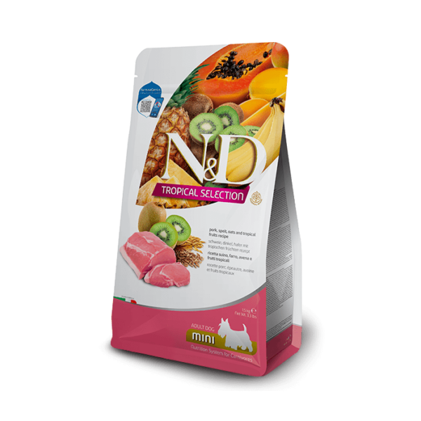 Comida para Perro Farmina: N&D, Tropical Selection Adult mini, sabor a cerdo 2.5kg