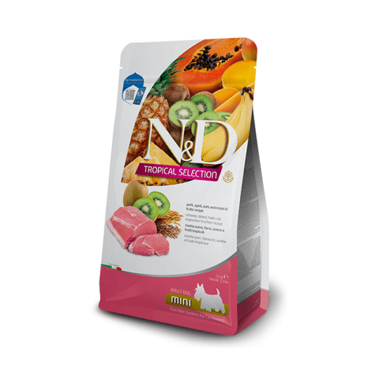 Comida para Perro Farmina: N&D, Tropical Selection Adult mini, sabor a cerdo 2.5kg