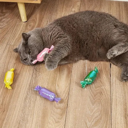 Juguete para gatos con forma de caramelo relleno de catnip