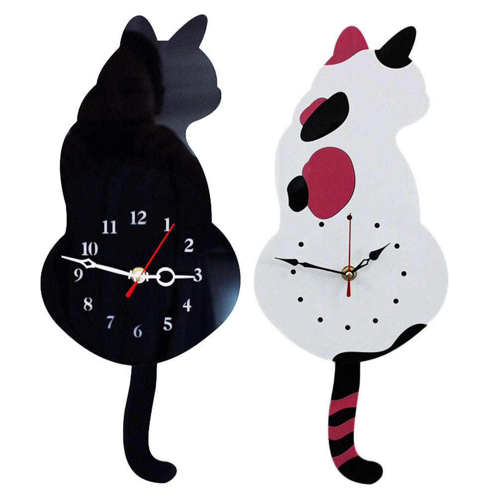 Reloj de pared Gato con movimiento de cola