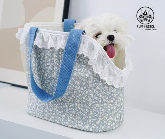 Bolsa de hombro para perro con estampado floral