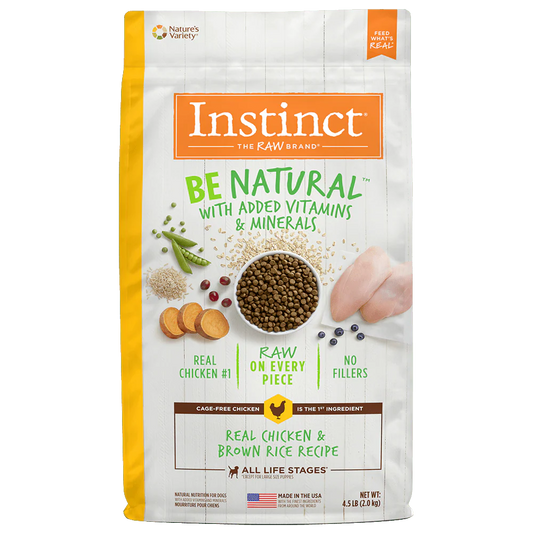 Comida para Perro Instinct: Be Natural, Real chicken and brown rice recipe, para razas pequeñas y medianas 2kg