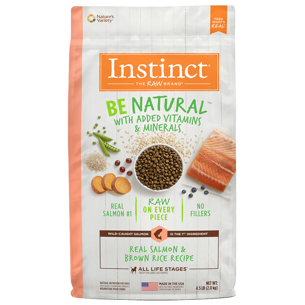 Comida para Perro Instinct: Be Natural, Real Salmon and brown rice recipe, para razas pequeñas y medianas 2kg