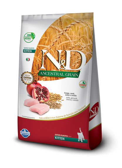 Comida para Gato Farmina: N&D, Ancestral Grain, Kitten, Pollo