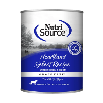 Comida Húmeda para Perro Nutri Source: Lata, Pollo y Bisonte Heartland Select 348gr