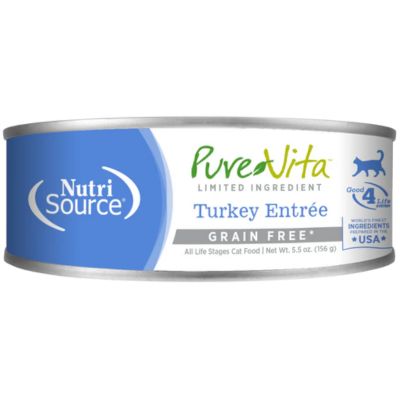 Comida Húmeda para Gato Nutri Source: Pure Vita, Lata sabor a pavo 156g GRAIN FREE