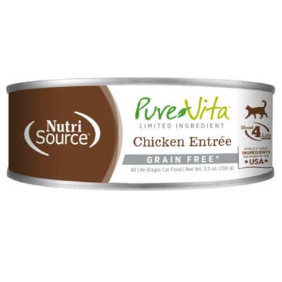 Comida Húmeda para Gato Nutri Source: Pure Vita, Lata sabor a pollo 156g  GRAIN FREE